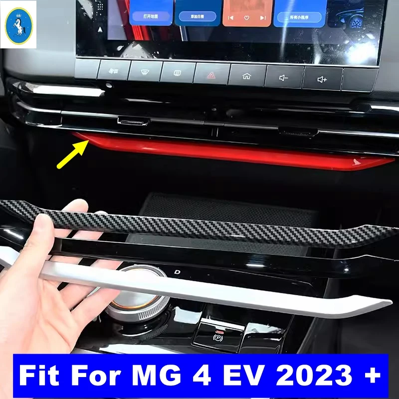 

Central ConsoleAir AC Conditioning Vent Outlet Panel Stripes Cover Trim For MG 4 EV 2023 2024 Red / Black Interior Accessories