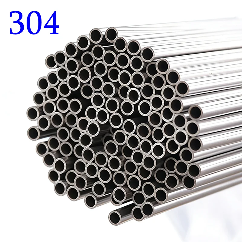 

4pcs Silver Round 304 Stainless Steel Capillary Tube Pipe 350mm Hollow Circular Tube OD 10mm ID 8mm