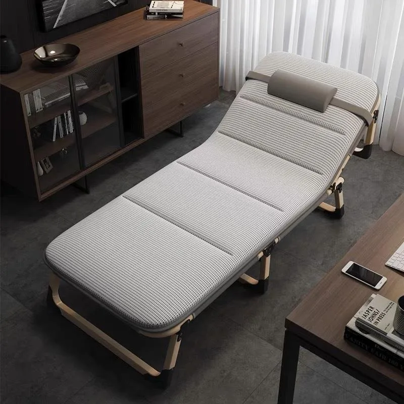 Foldable Single Camping Cot Lightweight Recliner Lounge Bed For Office Siesta  Home Temporary Sleeping Use