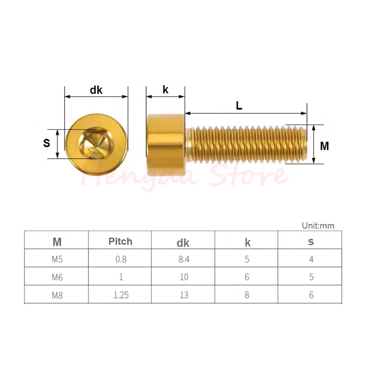M5 M6 M8 TC4 Titanium Alloy Allen Bolts Hexagon Hex Socket Head Screw for Bicycle Headset Brake Drones Aeromodelling Accessories