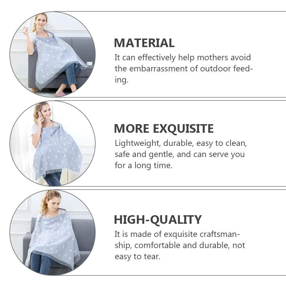 

Breastfeeding Cover Nursing Cloth Grey Mom Baby Cotton Soft Comfortable Durable Lightweight Easy Clean Safe Long term Use