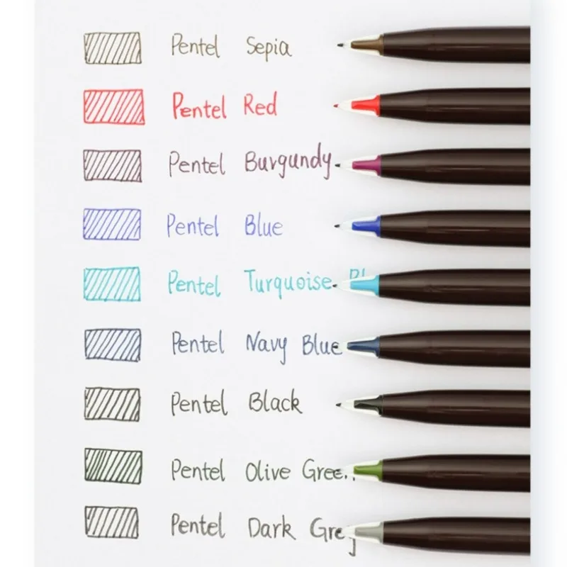 1pc Pentel Arts Stylo Sketch Pen Line Drawing Detail Colored Marker Hook Needle Fineliner Pen for Manga Architecture Black JM20