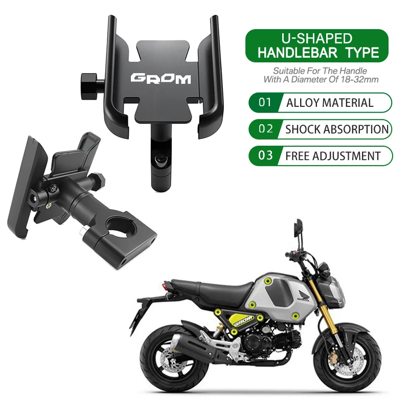 For Honda Grom 125 MSX125 Grom Scrambler Concept SP Motorcycle Phone Shock Absorbing Alloy Navigation Bracket Holder GPS