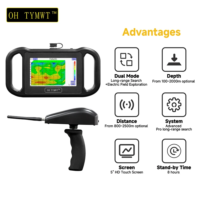 AIROW Groundwater Searching TYM-RS Series Geophysical Survey Equipment 200m Long Range Deep Water Detector Underground