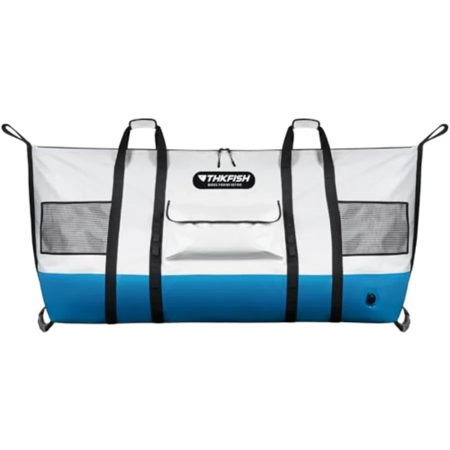 

Fishing cooler bag for catch storage, insulated nylon material, gray color, waterproof design with smooth water-resistant zippe