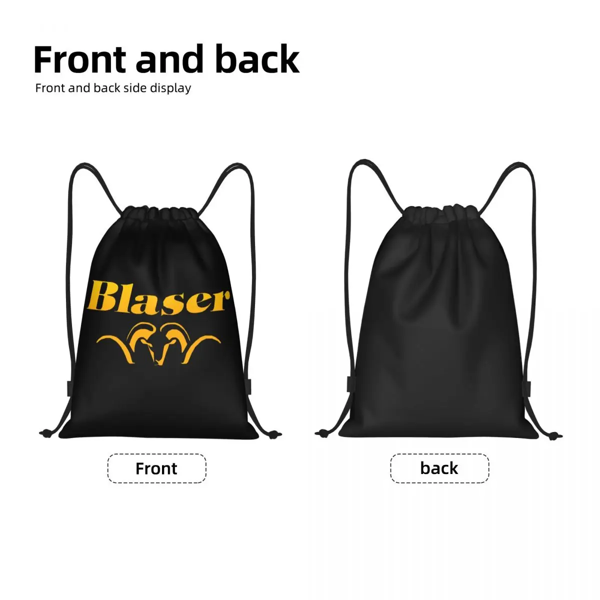 Custom Gold Blaser Firearm Pistol Drawstring Backpack Bags Men Women Lightweight Gym Sports Sackpack Sacks for Shopping