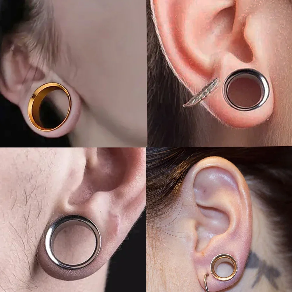 1PC G23 Titanium Internal&external No-Screw Single Double Flare Ear Tunnels Plugs Expander Stretcher Gauges Earrings Piercing