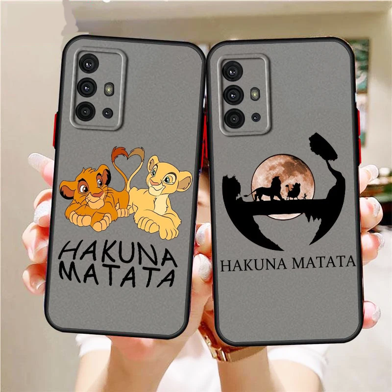 Lion King HAKUNA MATATA Frosted Translucent For Samsung Note 20 A35 A03 A54 A31 A22 A34 A14 A24 A04 A55 5G TPU Phone Case