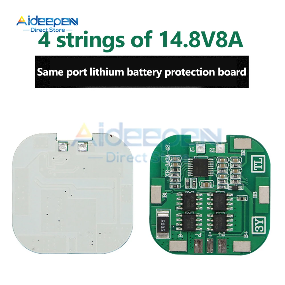 4S BMS 8A 14.8V 18650 Li-ion Lithium Battery Charge Board Square PCB Short Circuit Protection For Drill Motor/Power Bank/LED