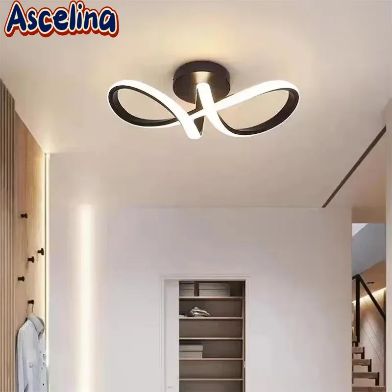 Luz de teto led linha moderna preto ouro alumínio arandela para entrada corredor sala estar volta parede decoração interior luminária