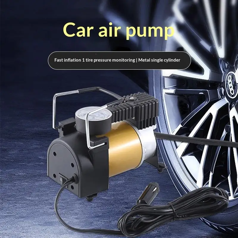 DC 12V Electric Car Inflator Pump 35L/min Quick Air Filling Compressor Portable Cigarette Lighter Plug for SUV Road Trip Emerge