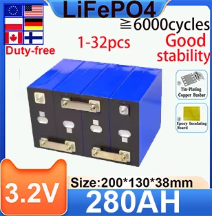 

LF280K LiFePo4 класс A 3,2 В 280 Ач EVE EU литиевая батарея призматическая литий-ионная аккумуляторная батарея Lifepo4 3 2 В