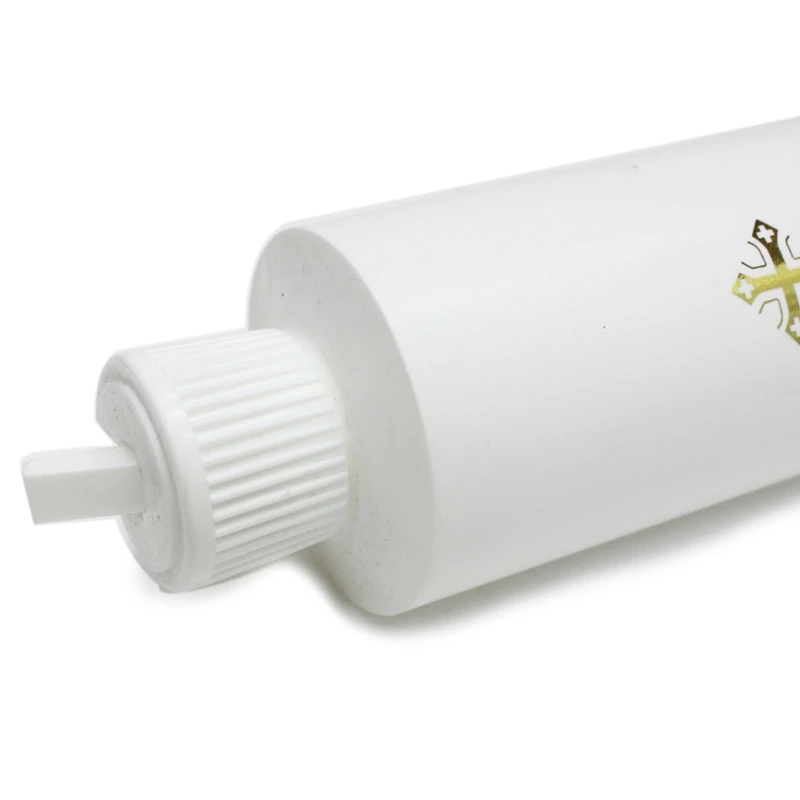R1wa White Catholic Christian Holy Water With Spout Lid Gold for Cross for Easter Party Taving Church Supplies 250