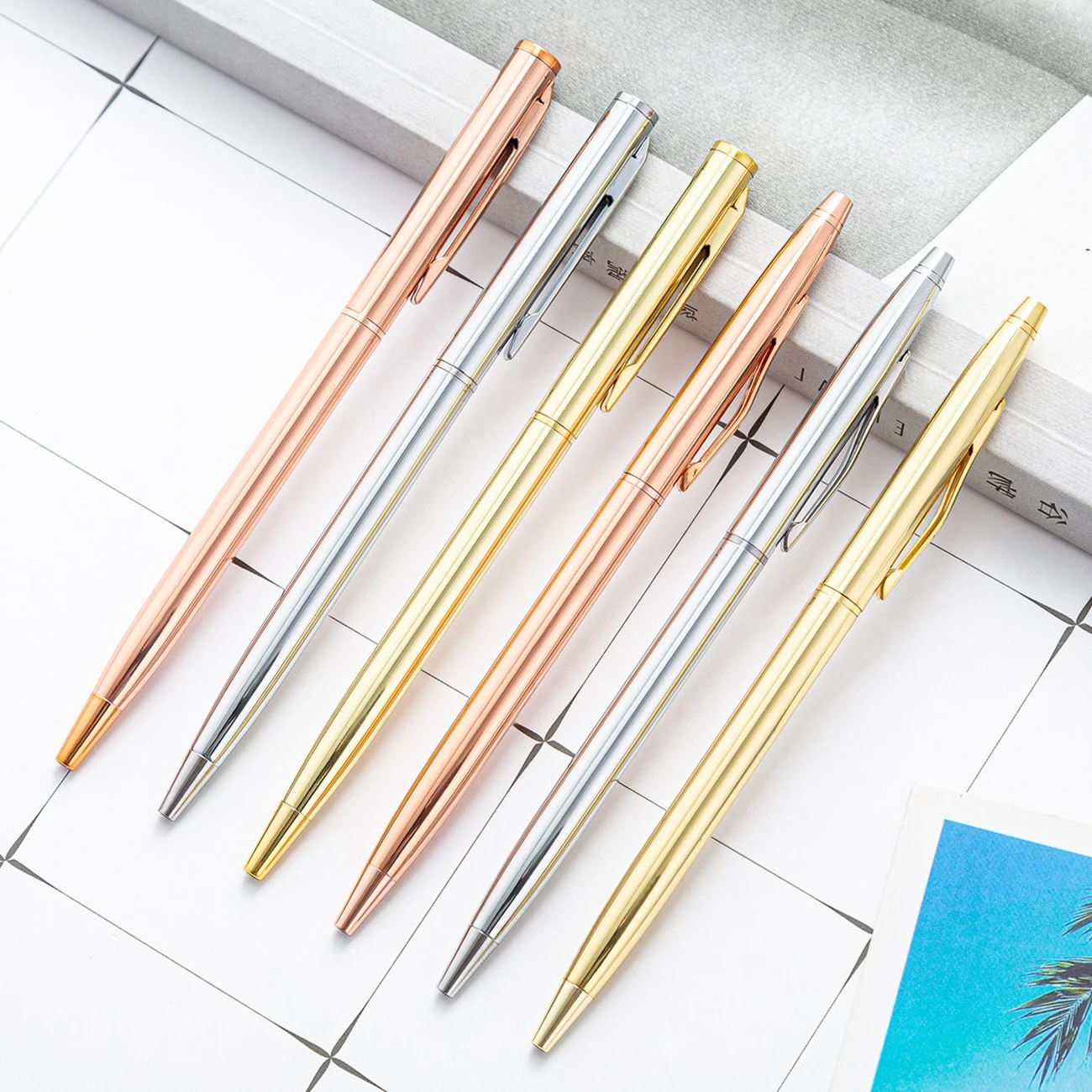30 pcs Wholesale Metal Ballpoint Pen Spot Supply Office Stationery Custom Advertising Gift Metal Ball Pen