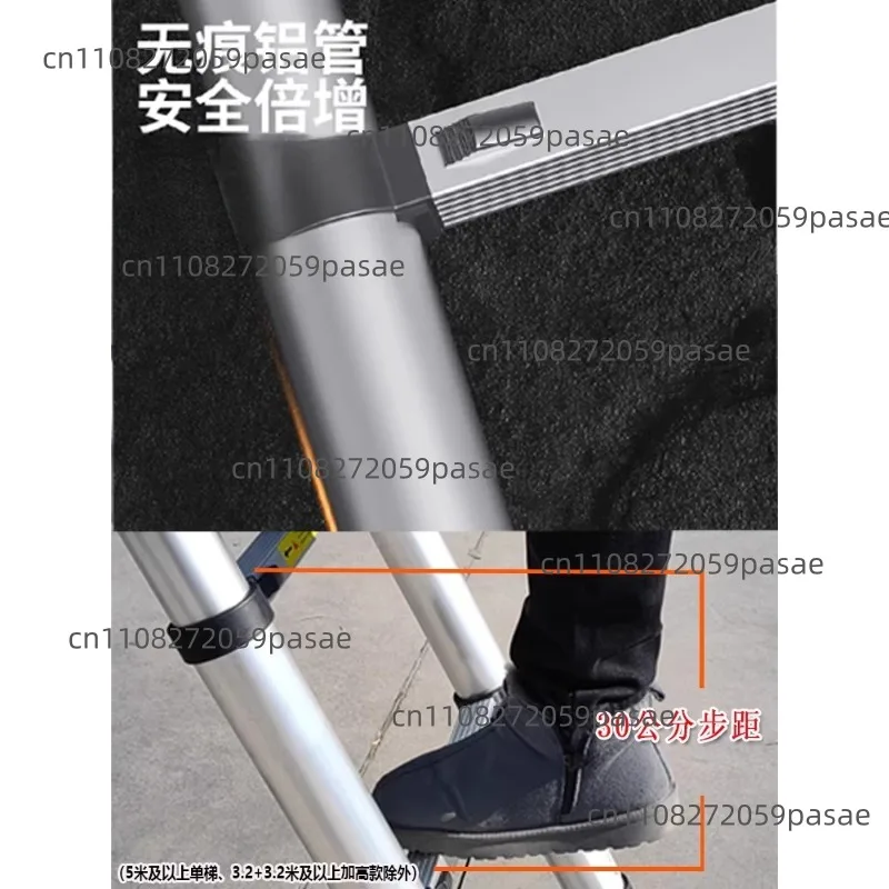 Heavy-Duty Aluminum Alloy Household Telescopic Ladder Multi-Functional Folding A-Frame Ladder Portable Construction Access Stair