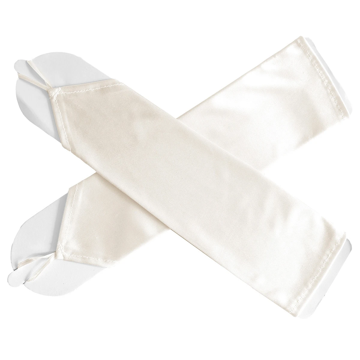 Bride's Mid-Length Hook Fingerless Glove Satin Wedding Dress Sleeveless Smooth Finish Gloves for Brides image 5