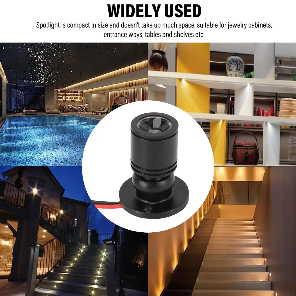 Small 1-to-2 LED Spot Light 1W 360° Rotation Spotlight 3V 46cm / 18.11in Wire Length Spot Light Entryway