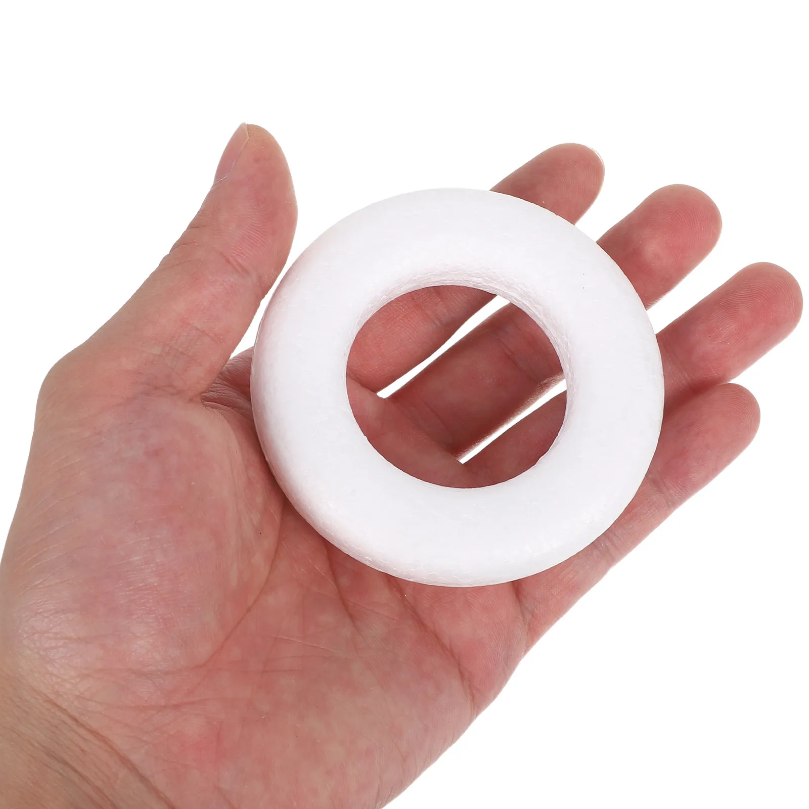 25Pcs White Round Wreath Craft Rings DIY Foam Circle Ornament Handcraft Supplies Christmas Projects Wreath Ring