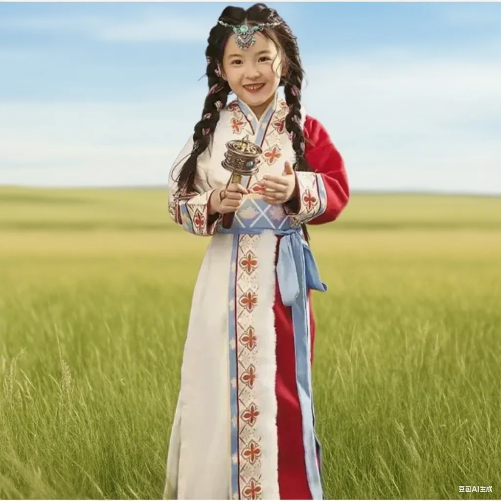 تنورة طويلة للرقص على الطراز العرقي الصيني للفتيات التبتية