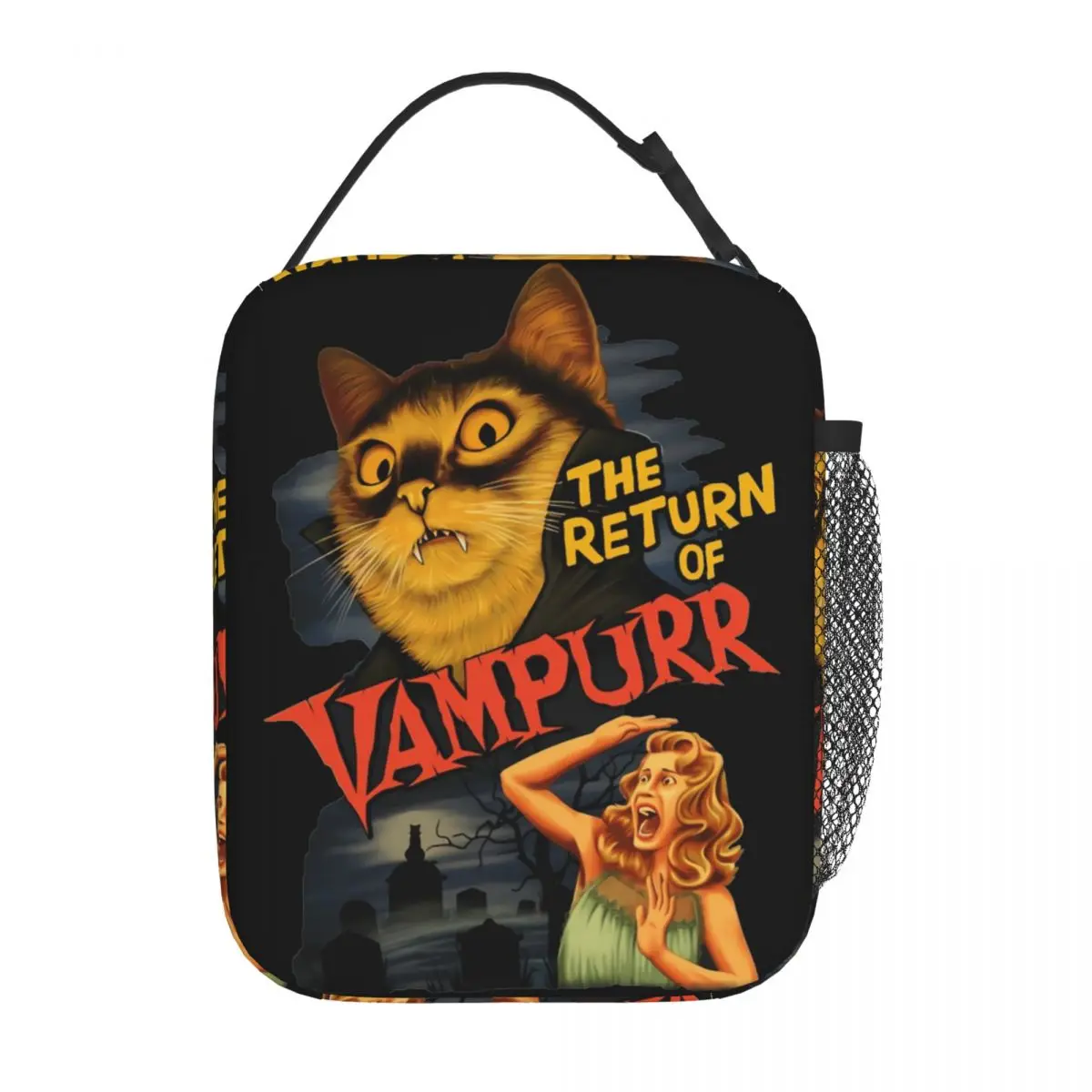 

Insulated Lunch Box The Return Of Vampurr Accessories Halloween Cat Lunch Food Box Harajuku Thermal Cooler Lunch Box For School