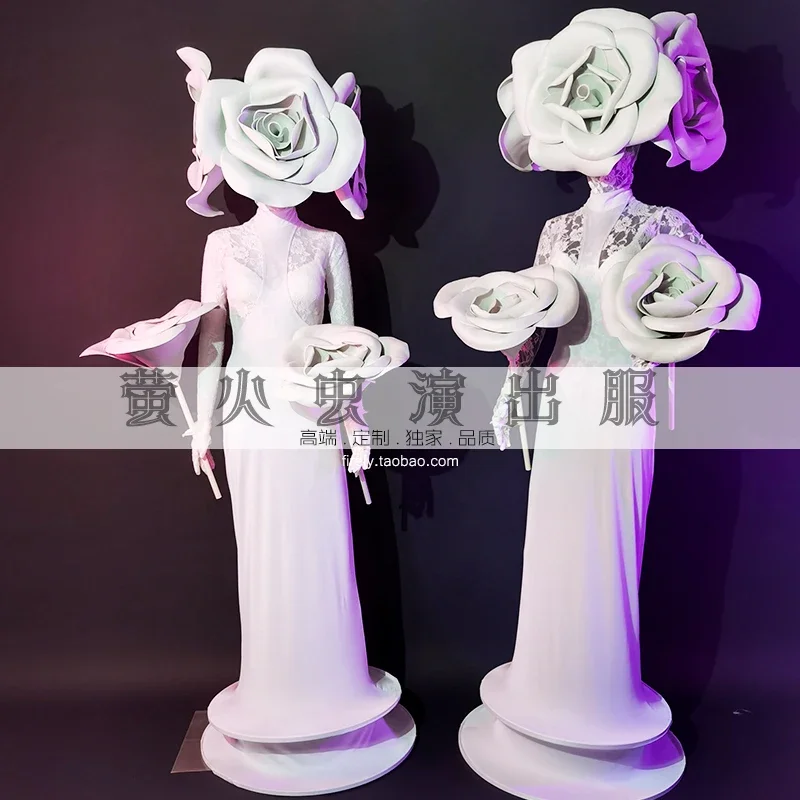 Valentinstagskostüm weiße Rose Spitzenkleid Atmosphäre schöne Tanabata neu.