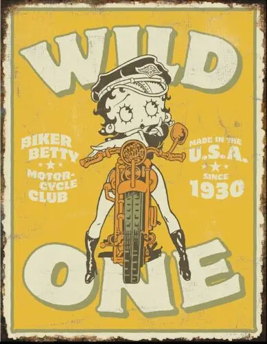 Boop Wild One Cartoon Retro Vintage Style USA Wall Décor Metal Sign New