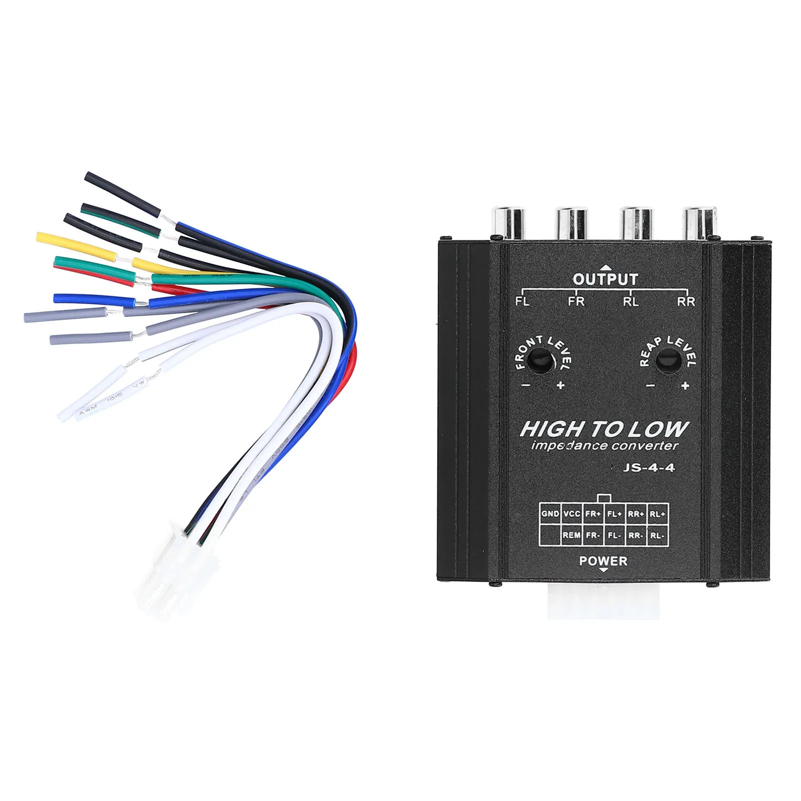 12 فولت 4 قناة محول مقاومة الصوت عالية إلى منخفضة خط سيارة ستيريو راديو المتكلم تردد تصفية مكبر صوت للسيارة إلى خط