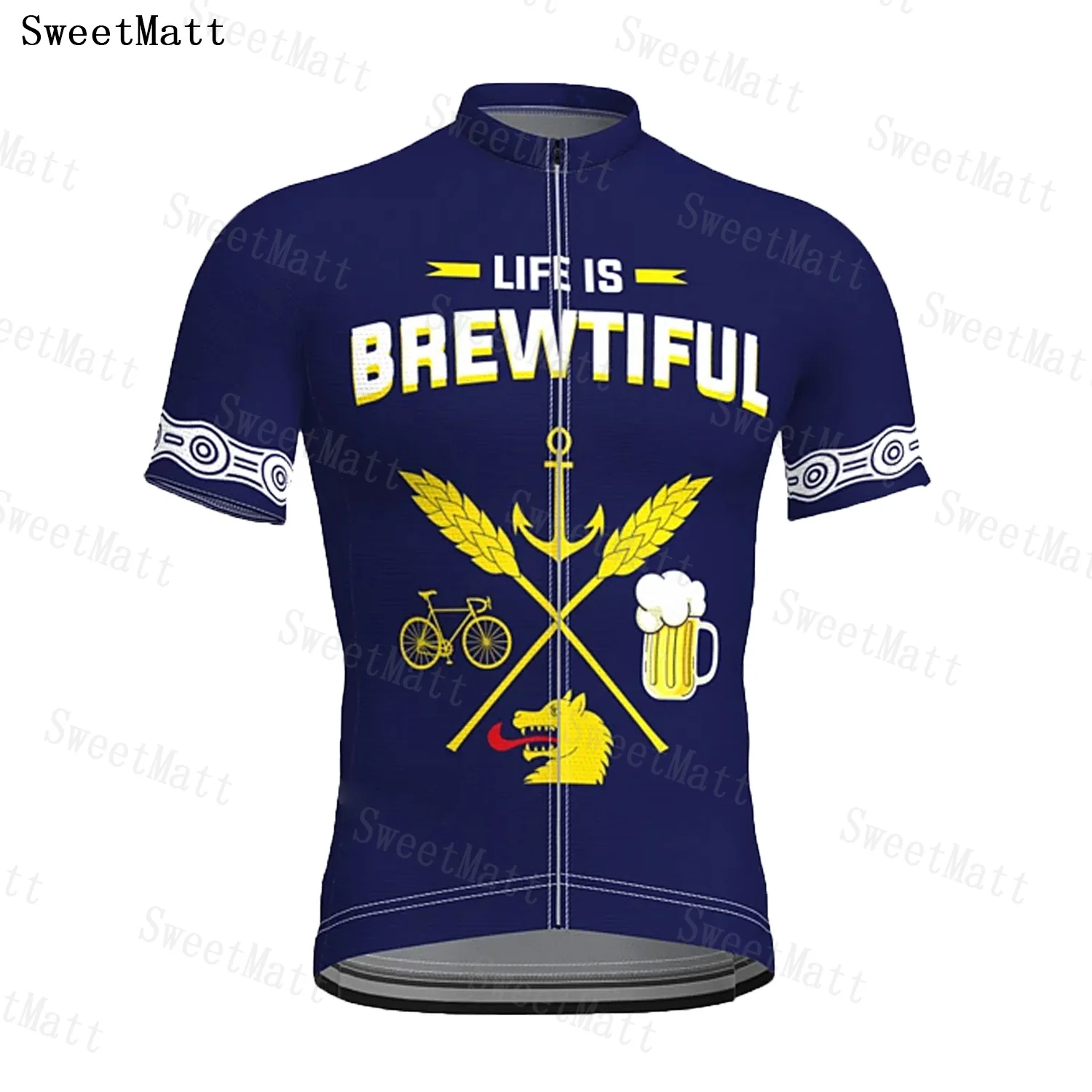 New Beer Polyester Breathable Quick Dry Cycling Jersey Mtb Road Bikes Essential Summer Sports Shirt