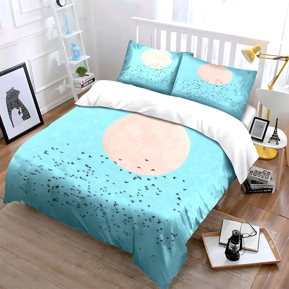 

"Abstract Birds print Art Set" Soft Comfortable Duvet Cover Bedding Set Included 1*Duvet Cover & 2*Pillowcases, gift