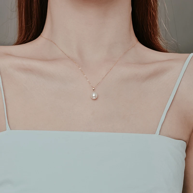 غرامة مجوهرات ريال 18K الذهب لؤلؤ المياه العذبة الطبيعية قلادة قلادة الأبيض الوردي الأرجواني إرسال سلسلة فضية حقيقية AU750 D221-1