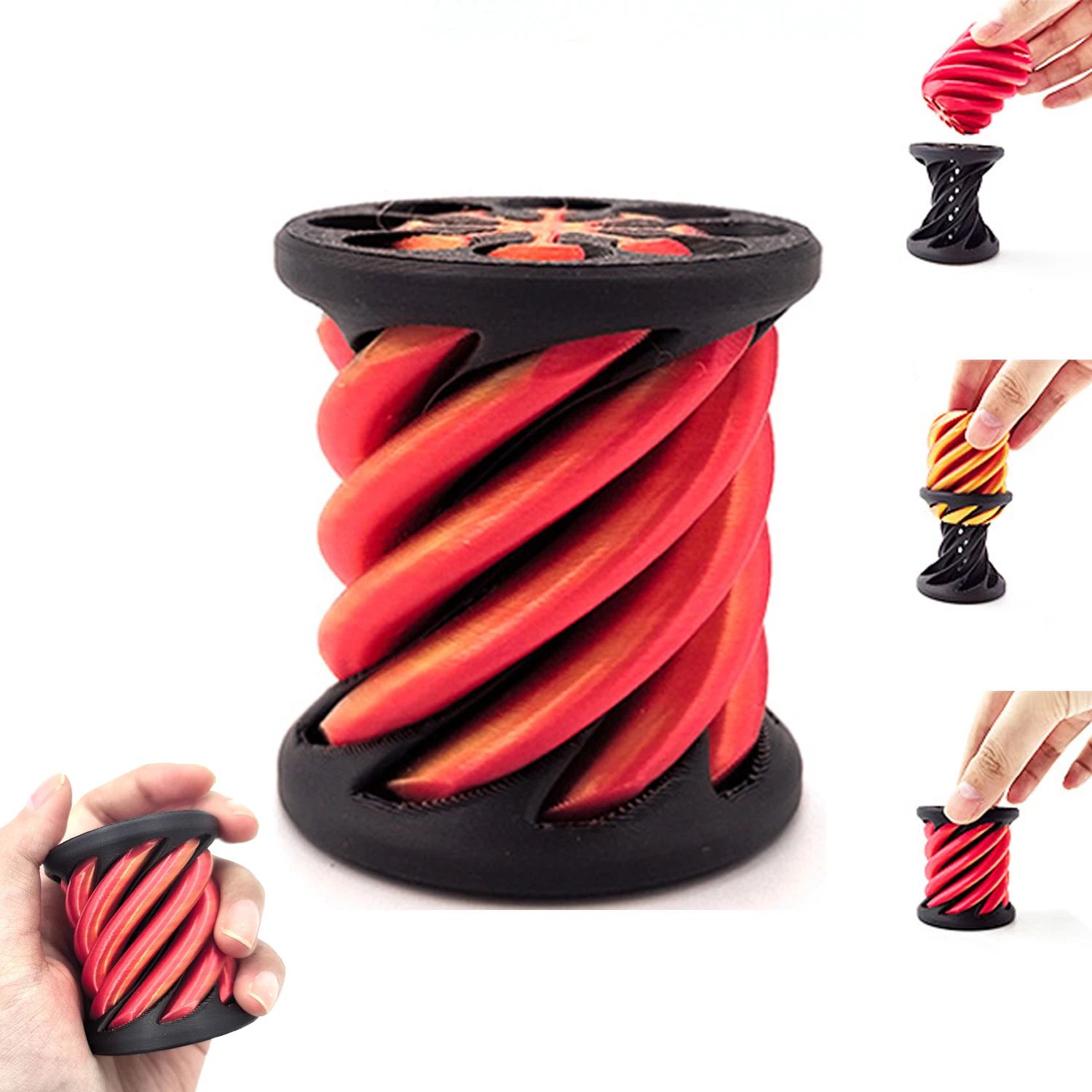 Impossible Pyramid Passthrough Sculpture Pass Through Pyramid Fidget Toy 3D Printed Spiral Cone Toy Mini Vortex Thread Illusion