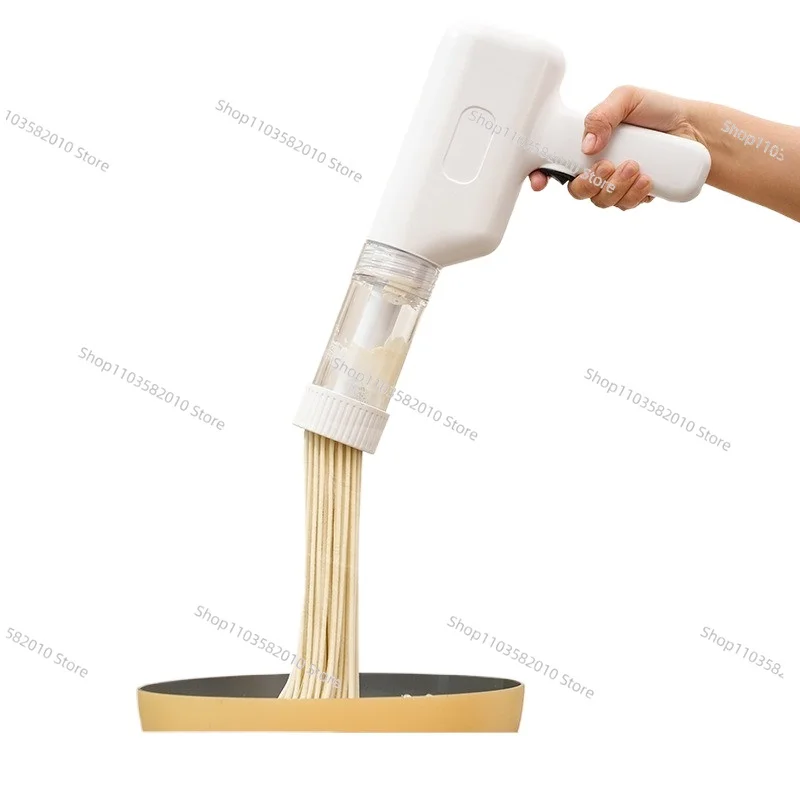 Electric Handheld Noodle Machine, Portable Cordless Noodle Press with 6 Interchangeable Die Types, Small Household Appliance