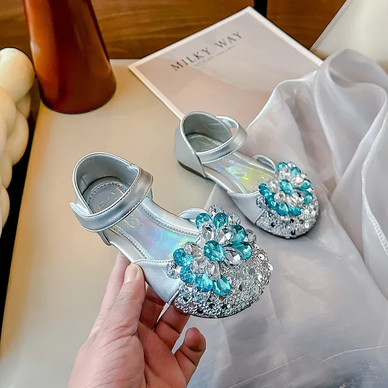 

Children's Summer Sandals Sequins Luxury Wedding Party Shoes for Baby Girl New Elegant Kids Fashion Princess Causal Flat Sandals