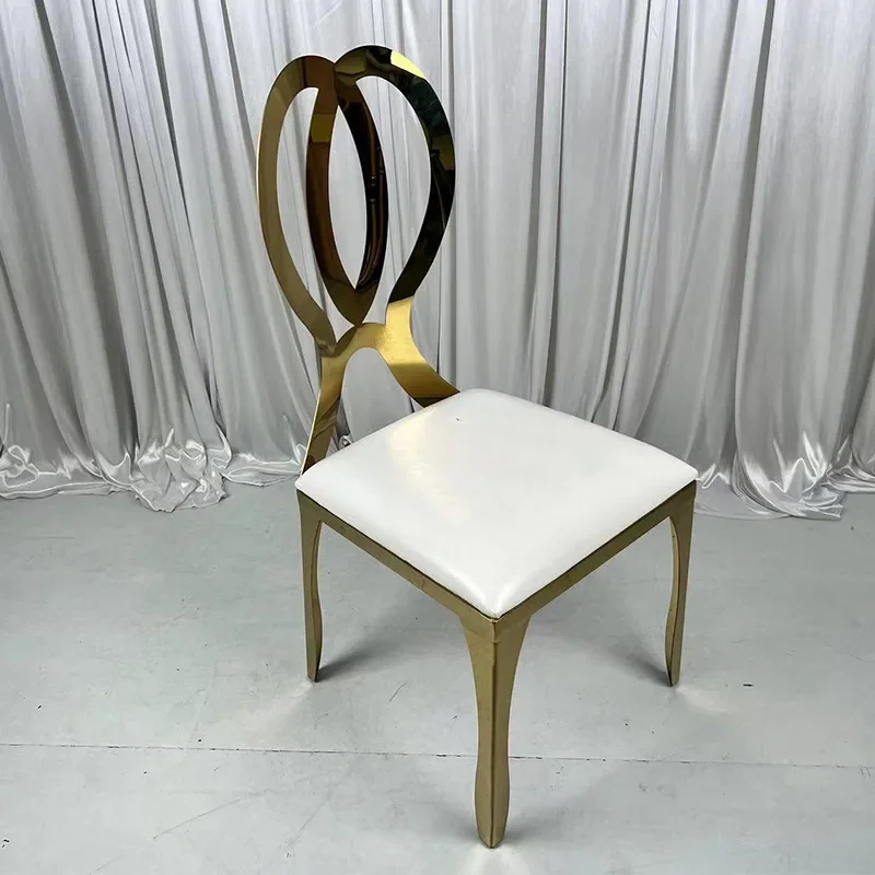 

Round back fancy gold light luxury reception chair hotel banquet chair