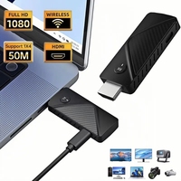 50M Wireless HDMI Video Transmitter Receiver Kits HDMI Extender Adapter TV Stick Dongle 1080P for Projector Monitor PC Laptops