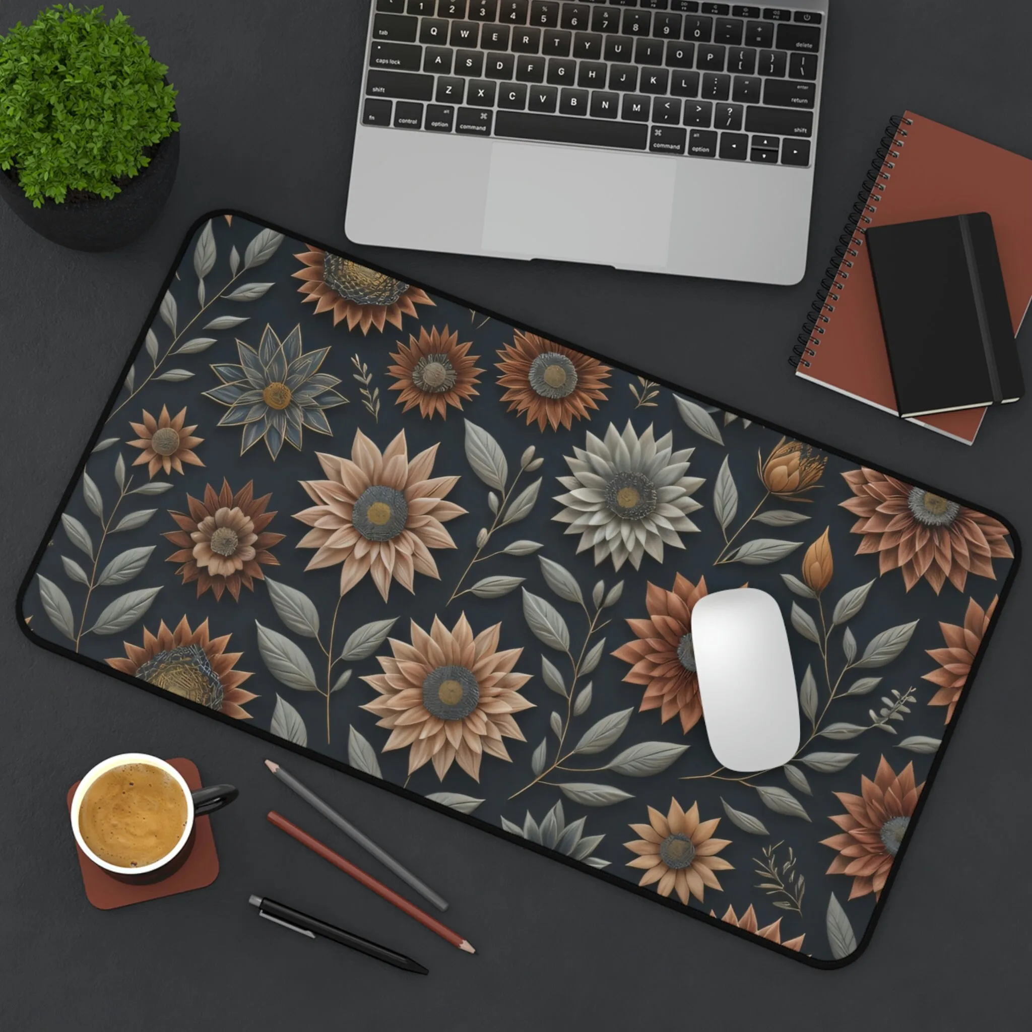 Botanical Floral Desk Mat office gift office supplies gift office desk mat gaming desk mat magical desk mat gaming mouse pad