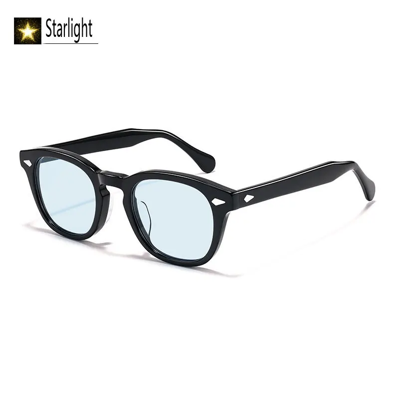 2026 Retro Acetate Black Sunglasses Men Classic High-end Square Glasses Man Retro Eyeglasses for Woman Travel UV400 Senior 143mm