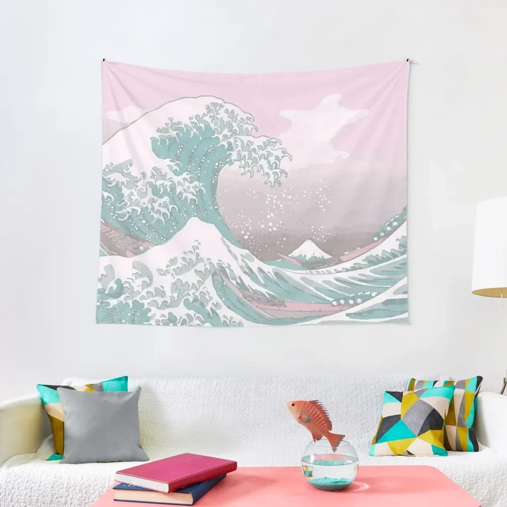 

Pastel The Great Wave off Kanagawa Tapestry Outdoor Decor Room Decorating Aesthetic Wall Decor Wall Hanging Decor Tapestry