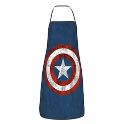 Custom Captain America Funny Apron for Men Women Adult Unisex Kitchen Chef Bib Tablier Cuisine Cooking Baking Painting