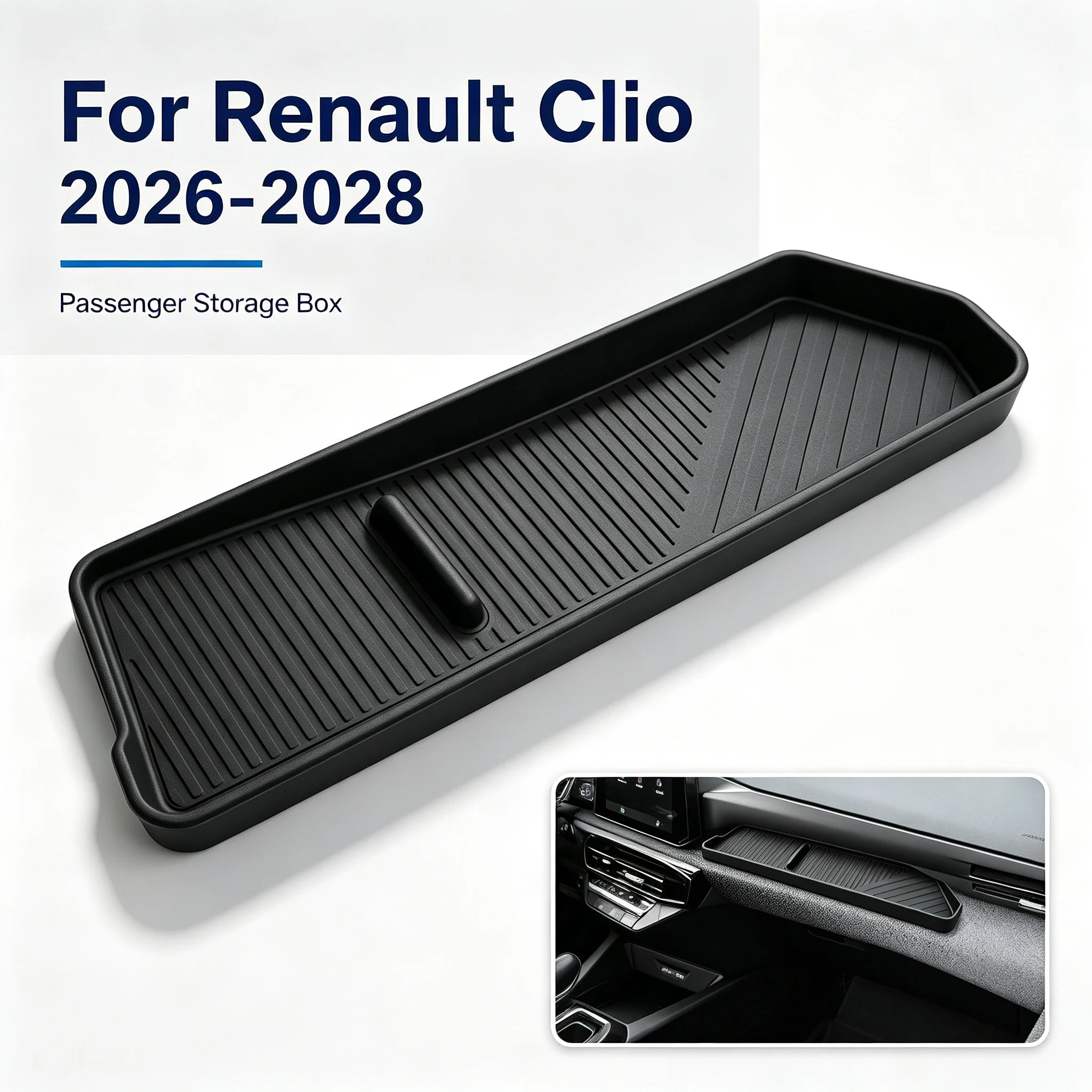 For Renault Clio 2026 Co-pilot Silicone Storage Box Dashboard Organizer Protective Pad Modification for Renault Clio 6 Accessory