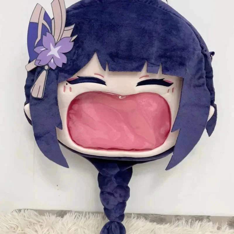 Genshin Impact Y2K Raiden Shogun Itabag Cartoon Animation Game Peripheral Anime Cotton Plush Doll Backpack Student Messenger Bag