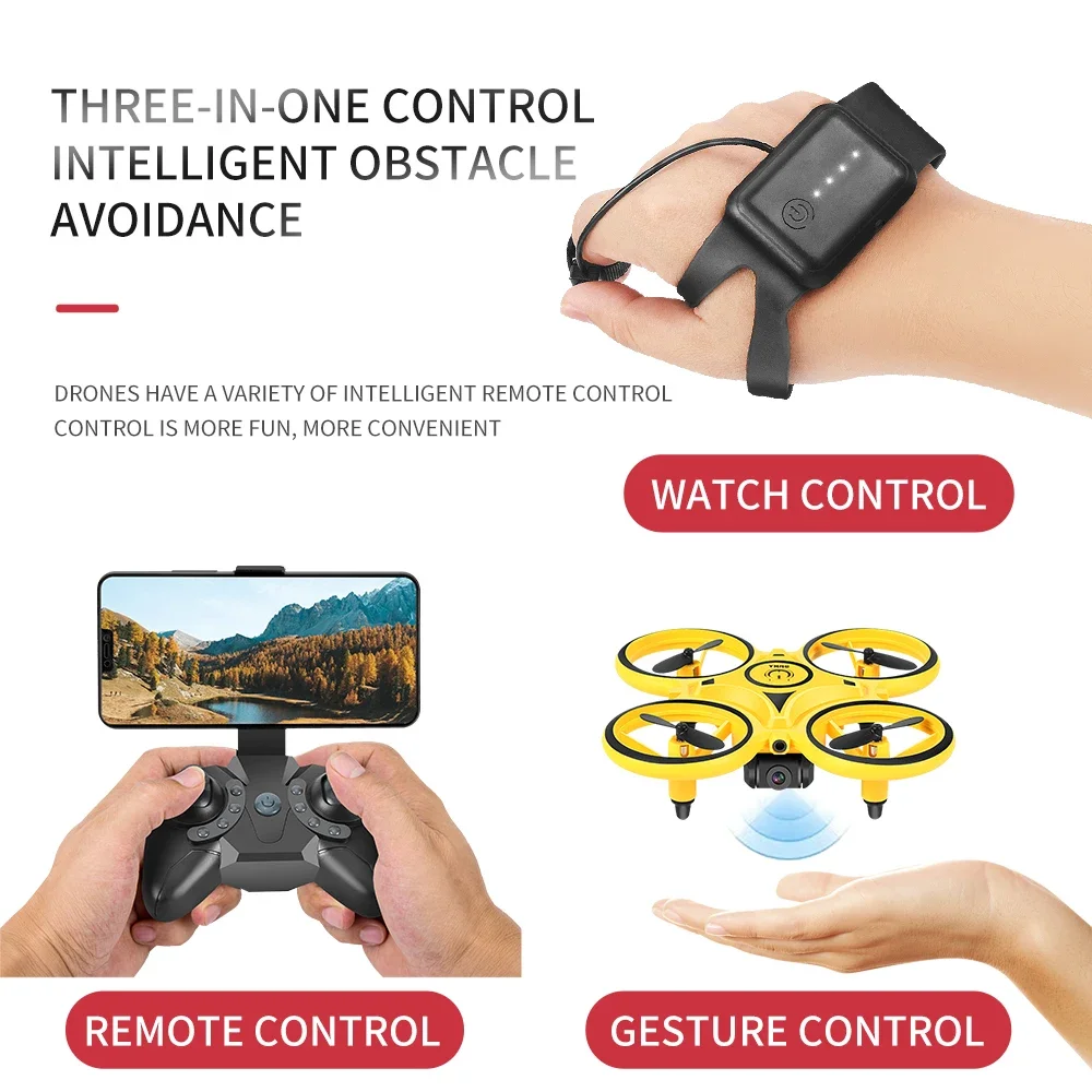 Remote Control Drone Smart Watch Remote Sensing Gesture Aircraft Altitude Hold Gravity Sensing Quadcopter Children's Toy Gift