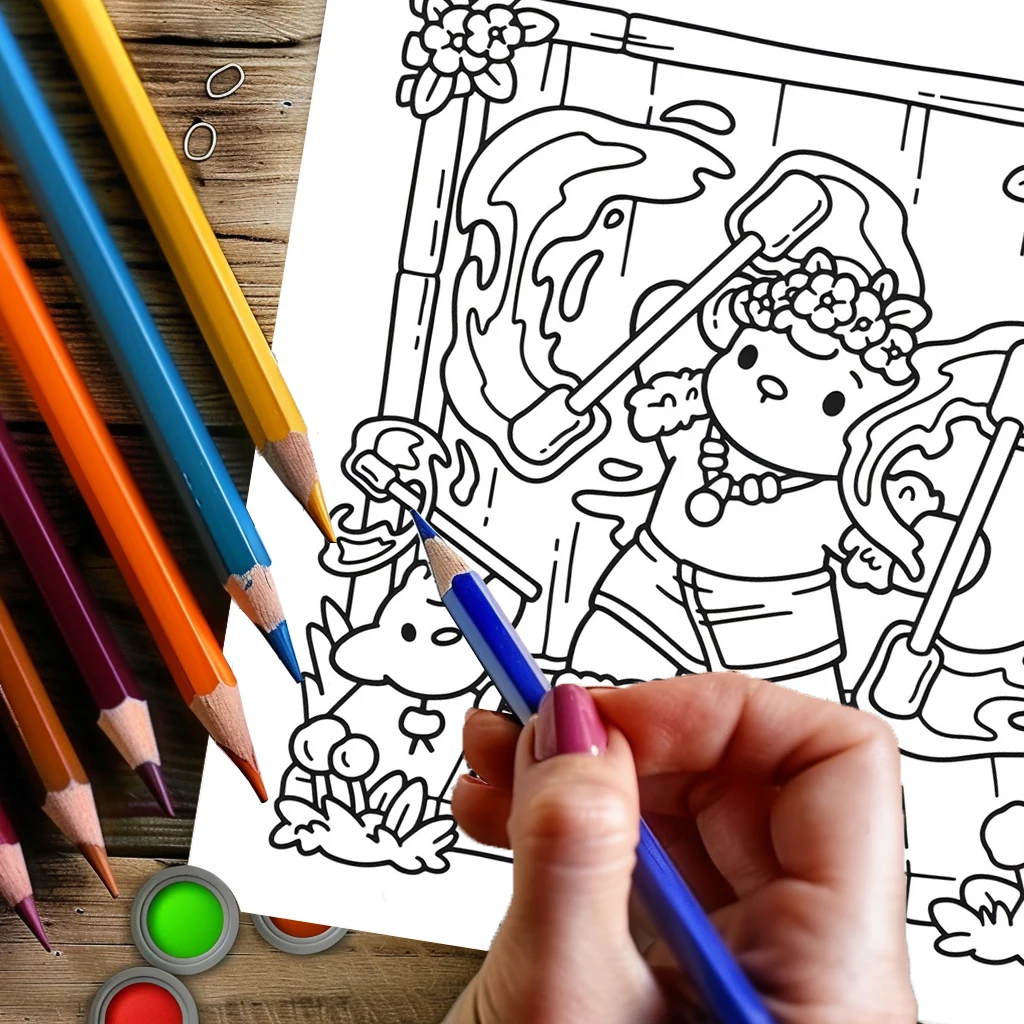 Libro para colorear estilo Hawaii de 28 páginas para adultos |   Libro para colorear, útiles de dibujo para Navidad, Acción de Gracias