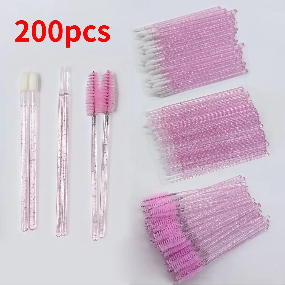 200pcs Eyelash Extension Special Eyelash Removal Brush Micro Brush Eyelash Brush Lipline Cotton Brush for Eyelash Extension Tool