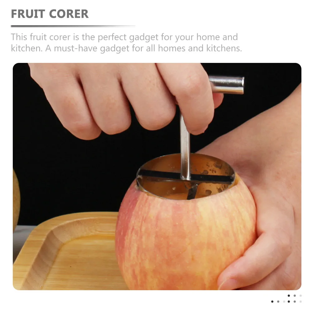 

2pcs Stainless Steel Fruit Corer Tool Portable Pear Core Removal Tool For Home Kitchen Vegetable Coring Multifunctional Hole