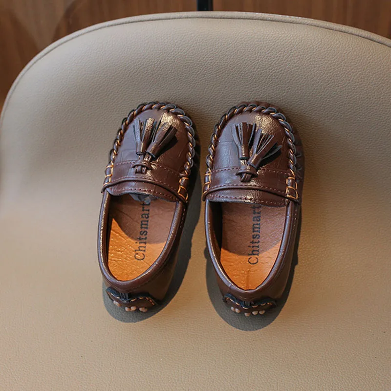 Children Casual Shoes Spring Autumn Soft Sole Baby Boys Shoes Tassel Design Comfortable Slip On Kids Girls Leather Shoes CSH1587