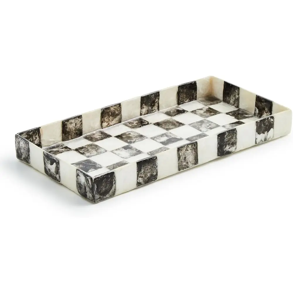 

iz Vanity Tray, Recular Tray Decor, Black-and-White Courtly Check