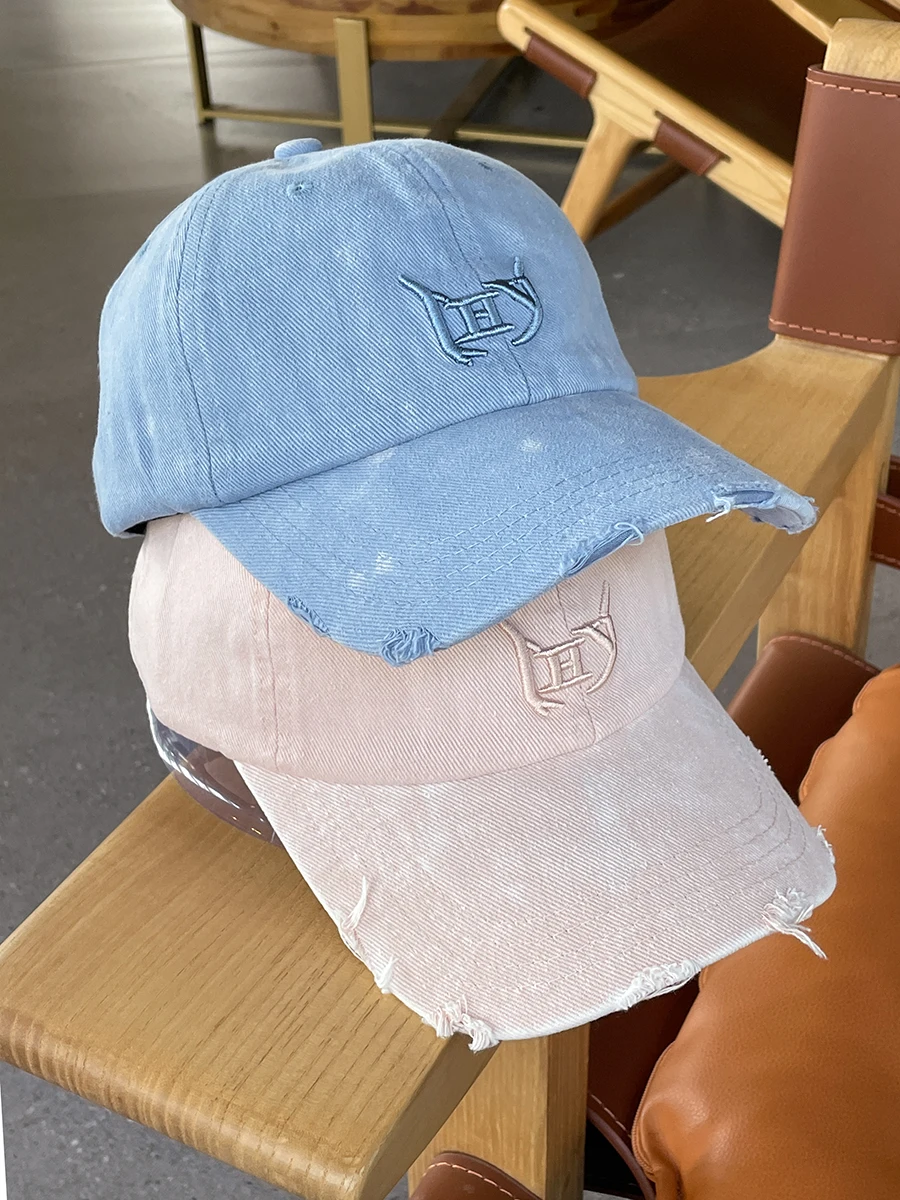 

Embroidered baseball cap children Korean version fashion denim cap men