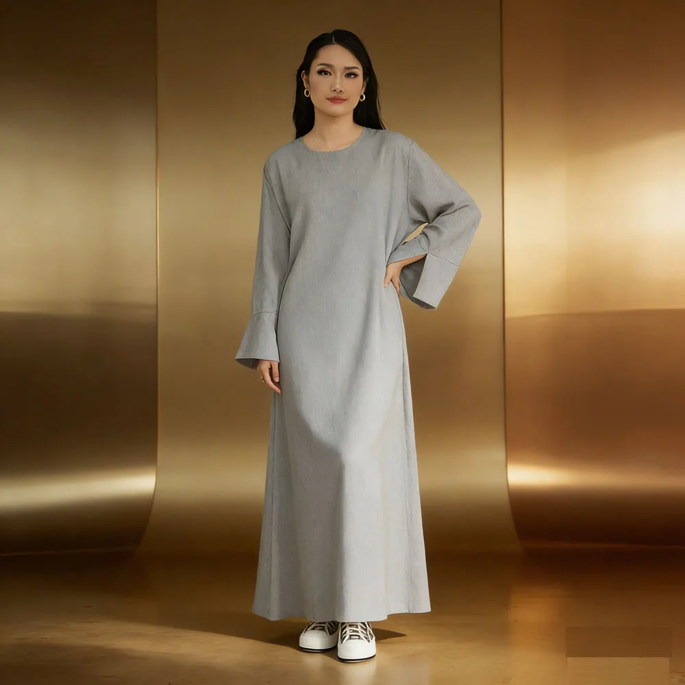 

Eid Djellaba Modest Robe Abayas for Muslim Women Ramadan Prayer Dresses with belt Marocain Femme Turkey Clothing Islam Jalabiya