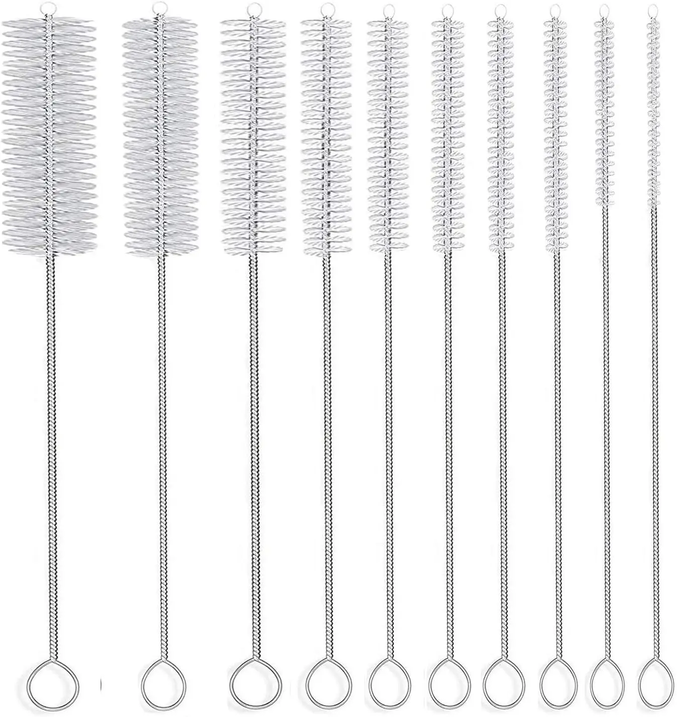 

Набор из 10 длинных щеток для чистки труб, нейлоновые очистители для труб диаметром 8-10 дюймов